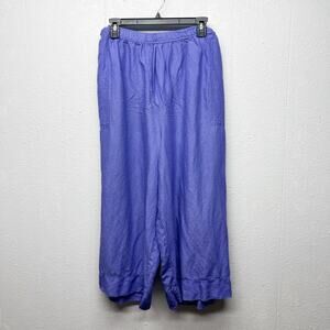 Avenue Linen Blend Cropped High Rise Langelook Beach Womens Pull On Pants 26/28